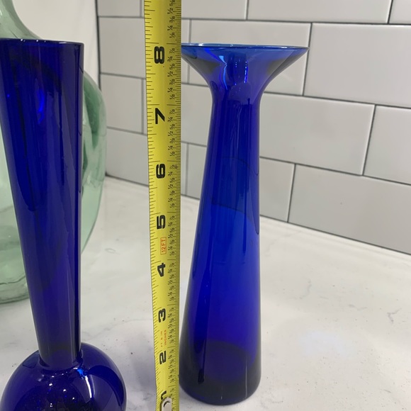 Swedish Mid Century MOD Cobalt Blue Vases - Picture 6 of 6